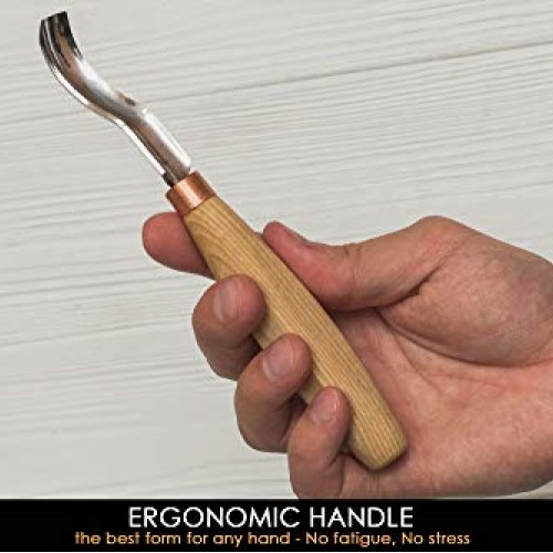 BeaverCraft, Wood Carving Bent Gouge K8a/14 0.55 - Spoon Carving ...