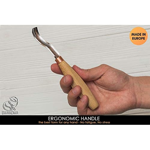 BeaverCraft, Wood Carving Bent Gouge K8a/14 0.55 - Spoon Carving ...
