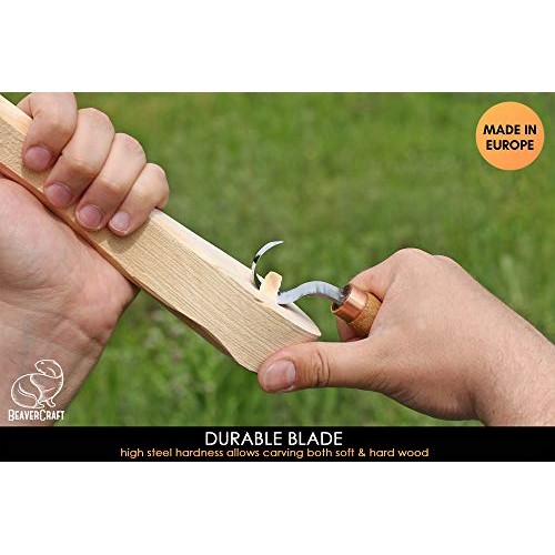 BeaverCraft Wood Carving Hook Knife SK1 for Carving Spoons Kuksa B...