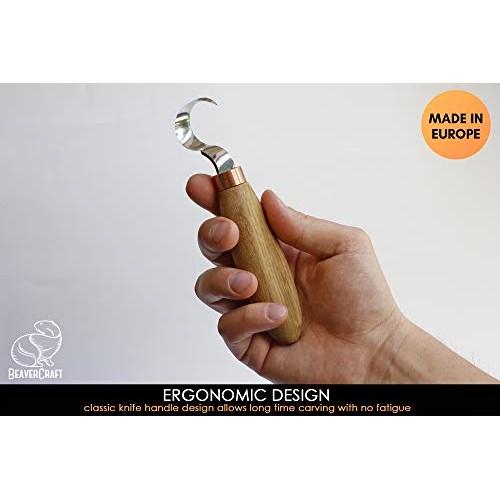 BeaverCraft Wood Carving Hook Knife SK1 for Carving Spoons Kuksa B...