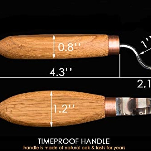BeaverCraft Wood Carving Hook Knife SK1 for Carving Spoons Kuksa B...