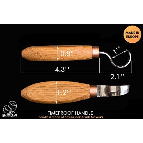 BeaverCraft Wood Carving Hook Knife SK1 for Carving Spoons Kuksa B...