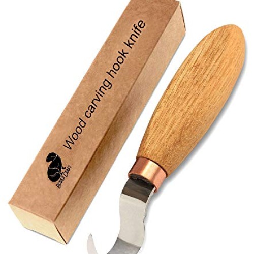 BeaverCraft Wood Carving Hook Knife SK1 for Carving Spoons Kuksa B...
