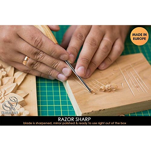 BeaverCraft Wood Carving V Gouge K12/02 Woodworking Hand Chisel Co...