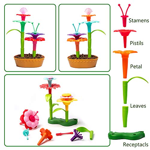 Bebila Flower Garden Building Toys for Girls Build a Bouquet Sets ...