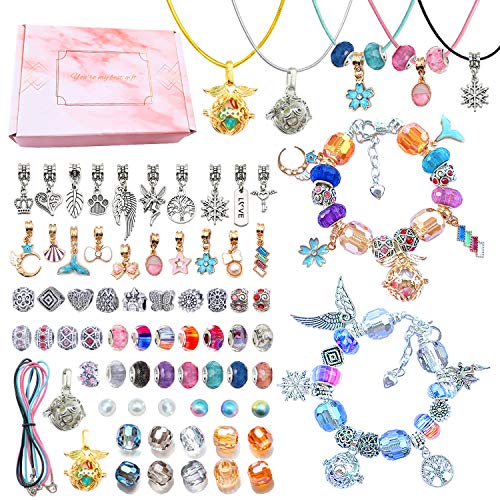 iCARNIVAL DIY Charm Bracelet Making Kit, with Pearl Cage Pendant J...