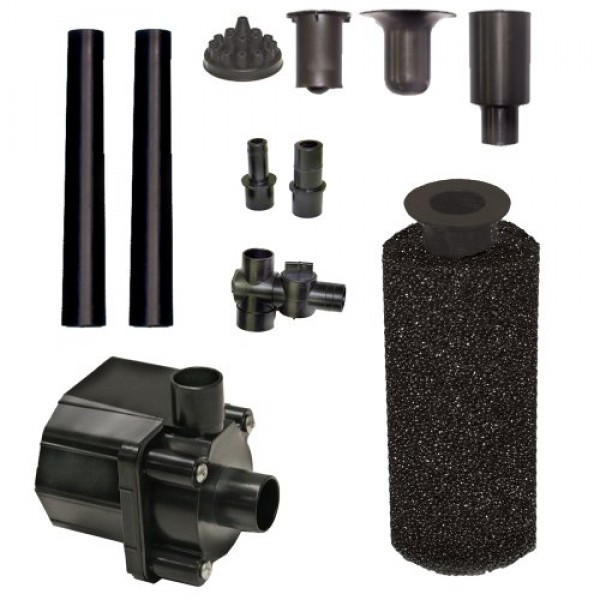 Beckett Corporation Pond Pump Kit with Prefilter and Nozzles, 500 GPH