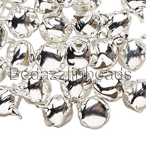 40 10mm 3/8 inch Steel Craft Jingle Bells With Loop Use as Dangle ...