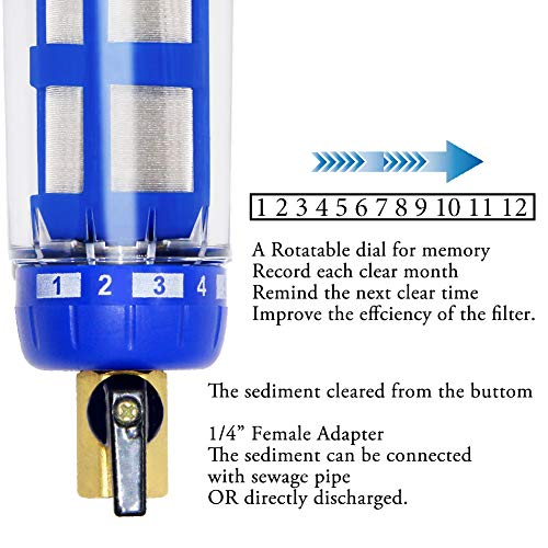 Beduan Whole House Spin Down Sediment Water Filter 50 Micron Reusa...