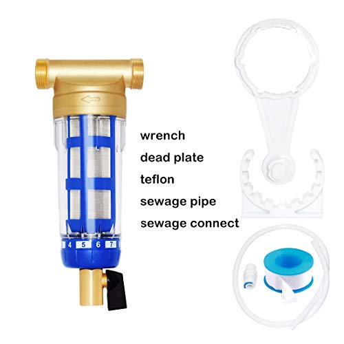 Beduan Whole House Spin Down Sediment Water Filter 50 Micron Reusa...