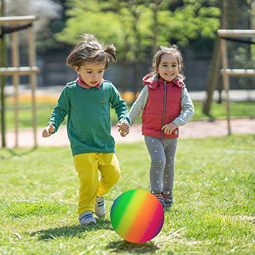 beetoy 6 Pcs Inflatable Sport Toddler Rainbow Balls Set with Pump ...