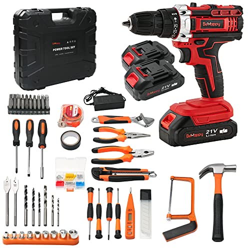 BeHappy Cordless Drill Set, 21V Power Drill Set, Electric Drill Ki...
