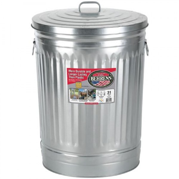 Behrens 1270 31-Gallon Trash Can with Lid