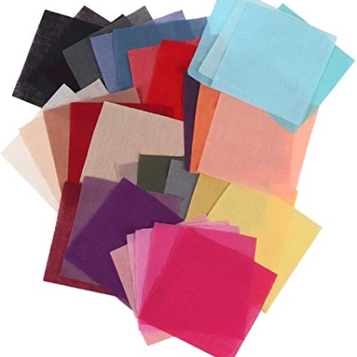 Beiabang 100 Pieces Cotton Fabric Multi-Colors Fabric Patchwork Fa...
