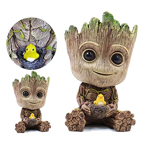 Baby Groot Planter Pot,Cute Bird-Nest Model Succulent Green Plants...