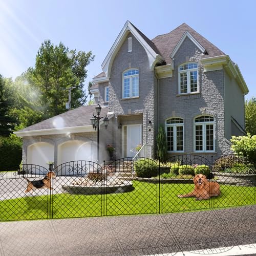 5 Panels No Dig Decorative Outdoor Garden Fence for Yard, 32 in H...