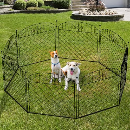 5 Panels No Dig Decorative Outdoor Garden Fence for Yard, 32 in H...