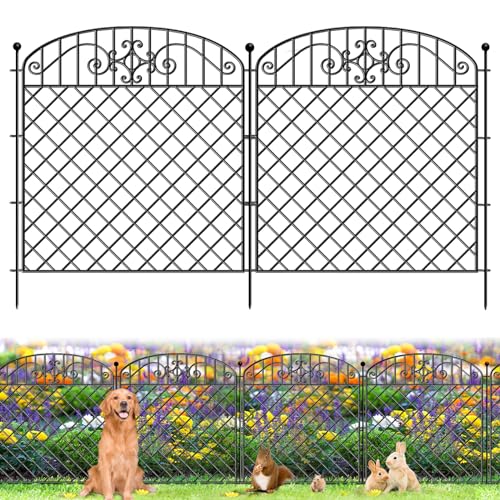 5 Panels No Dig Decorative Outdoor Garden Fence for Yard, 32 in H...