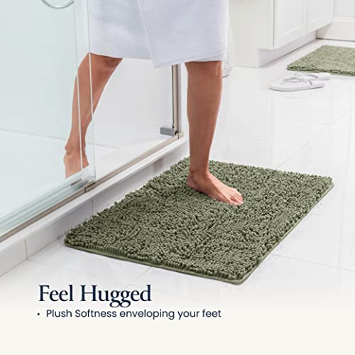 2 Piece Bathroom Rugs Bath Mat Set - Soft Plush Chenille Shower Ma...