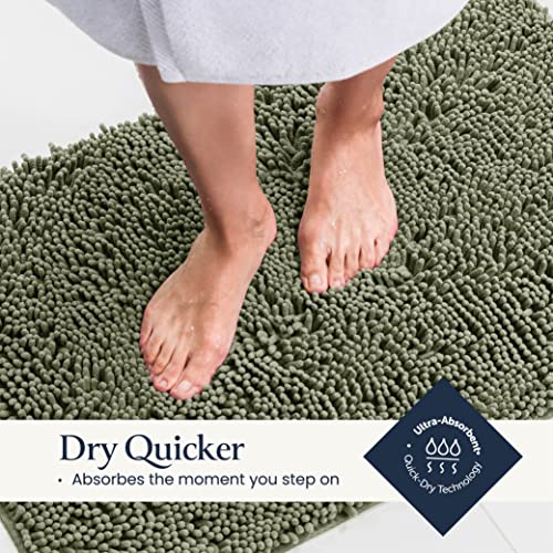 2 Piece Bathroom Rugs Bath Mat Set - Soft Plush Chenille Shower Ma...