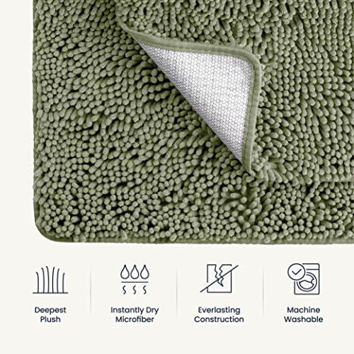 2 Piece Bathroom Rugs Bath Mat Set - Soft Plush Chenille Shower Ma...