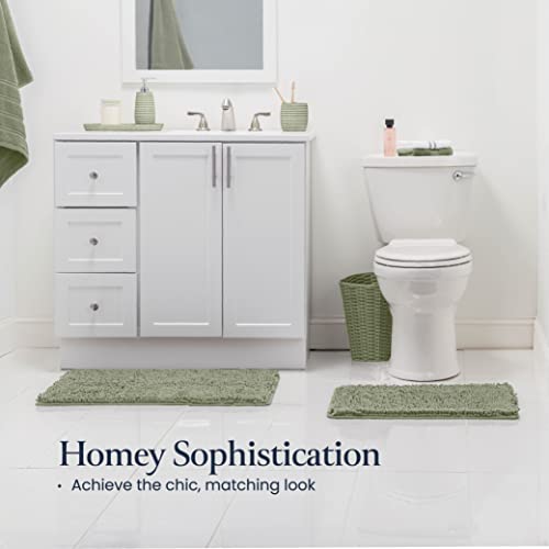2 Piece Bathroom Rugs Bath Mat Set - Soft Plush Chenille Shower Ma...