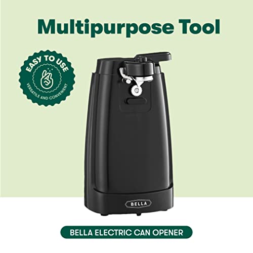 BELLA Electric Can Opener and Knife Sharpener, Multifunctional Jar...