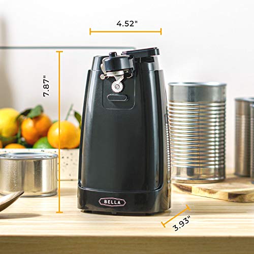 BELLA Electric Can Opener and Knife Sharpener, Multifunctional Jar...