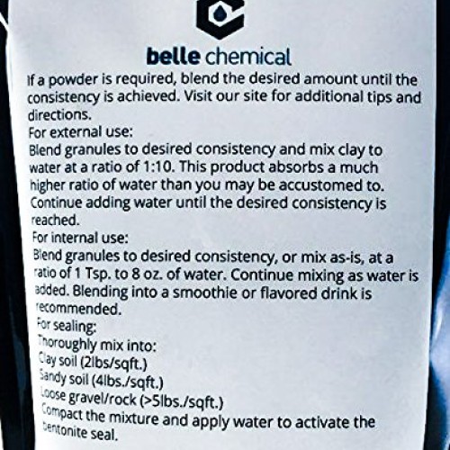 Food Grade Sodium Bentonite Clay 1 Pound