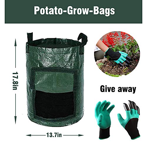 Potato Grow Bags with Gloves,Potato Planters with Flap and Handles...