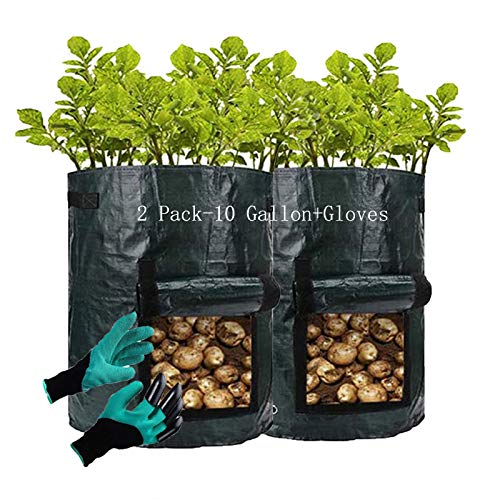 Potato Grow Bags with Gloves,Potato Planters with Flap and Handles...