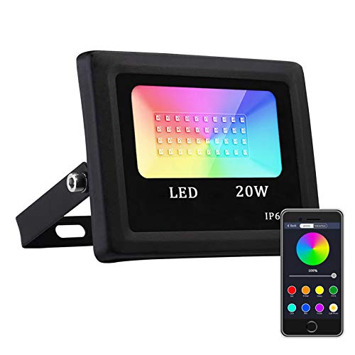 Led Flood Light , RGB Smart Floodlights Max 6500K&Min2700K & 16 Mi...