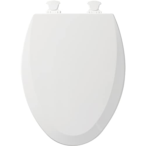 Bemis 1500EC 000 Toilet Seat with Easy Clean & Change Hinges, Elon...