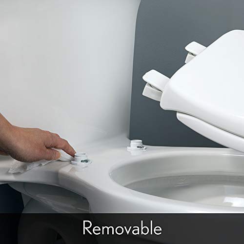 Bemis 1500EC 000 Toilet Seat with Easy Clean & Change Hinges, Elon...