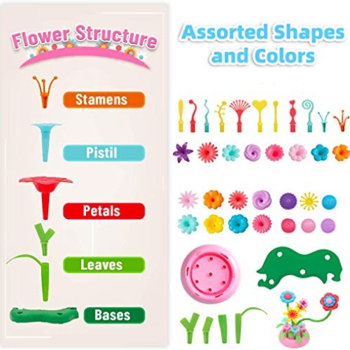 BEMITON Flower Building Toy Set for Girls, Best Birthday Gift for ...