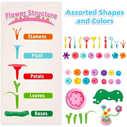 BEMITON Flower Building Toy Set for Girls, Best Birthday Gift for ...