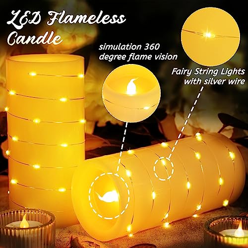 BeMoment Battery Operated Led Candles - Flameless Candles with Str...