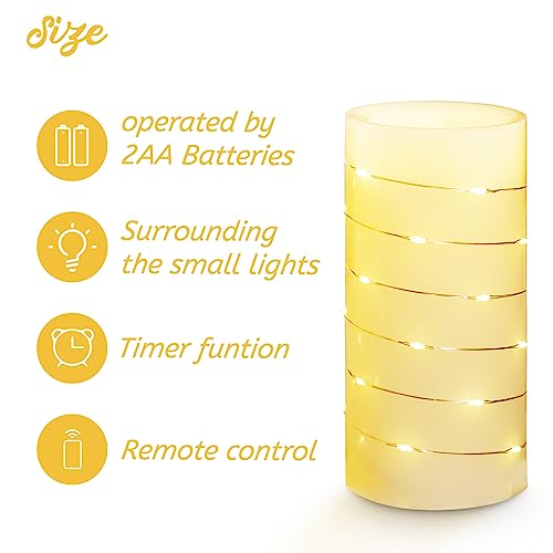 BeMoment Battery Operated Led Candles - Flameless Candles with Str...
