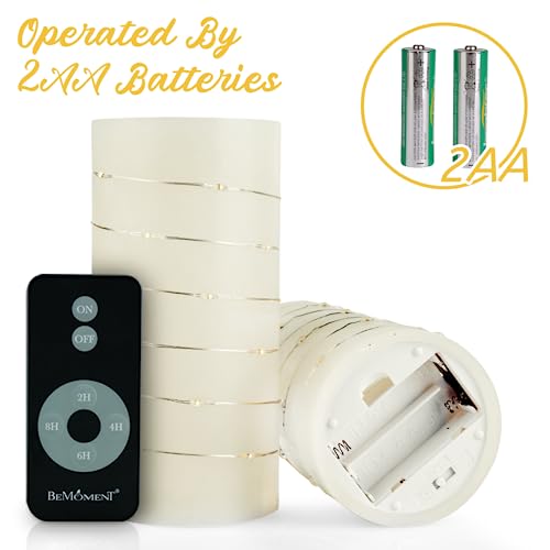 BeMoment Battery Operated Led Candles - Flameless Candles with Str...