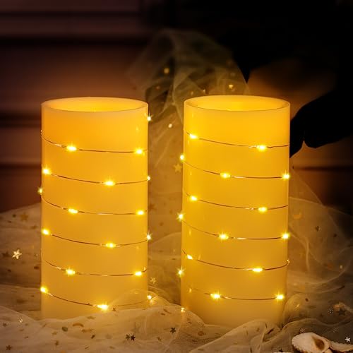 BeMoment Battery Operated Led Candles - Flameless Candles with Str...