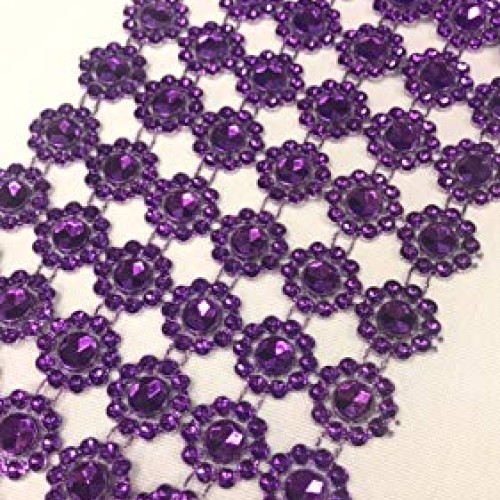 Ben Collection 4 X 10 Yards 30 Feet Flower Diamond Mesh Faux Rh...