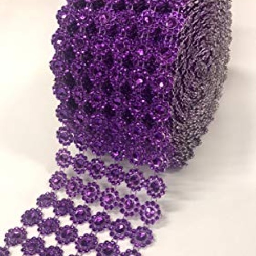 Ben Collection 4 X 10 Yards 30 Feet Flower Diamond Mesh Faux Rh...