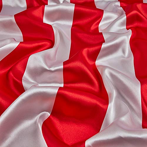 Ben Textiles 0342339 Charmeuse Satin 3.5 Stripe White/Red Fabric b...