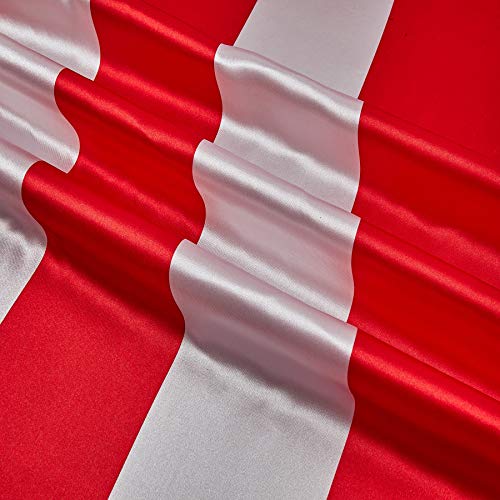 Ben Textiles 0342339 Charmeuse Satin 3.5 Stripe White/Red Fabric b...