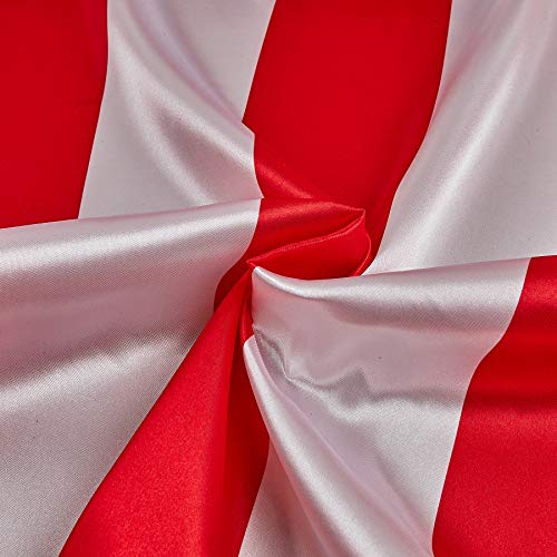 Ben Textiles 0342339 Charmeuse Satin 3.5 Stripe White/Red Fabric b...