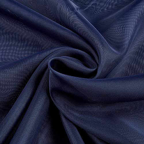 Ben Textiles 0448636 120in Sheer Voile Navy Fabric by the Yard