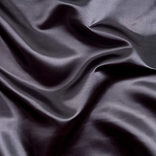 Ben Textiles 0450549 Bridal Satin Charcoal Fabric by the Yard