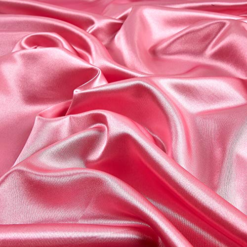 Ben Textiles Bridal Satin Candy Pink Fabric By The Yard