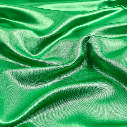 Ben Textiles Bridal Satin Kelly Green Fabric By The Yard
