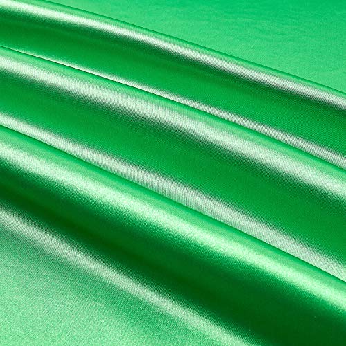 Ben Textiles Bridal Satin Kelly Green Fabric By The Yard